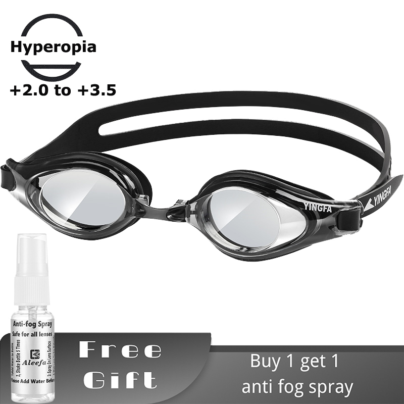 Swim Goggles Anti Fog Uv - 大人用老眼スイミングゴーグル – 遠視老眼鏡 +2.0 ～ +3.5、男性と女性用の曇り止めスイムゴーグル、