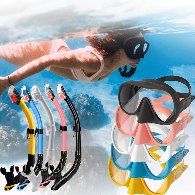 Snorkel Mask Full Face - プロ仕様フリーダイビングギア高性能シュノーケルチューブ快適ダイビングマスクテクニカルダイビング夏のビーチホリデー用
