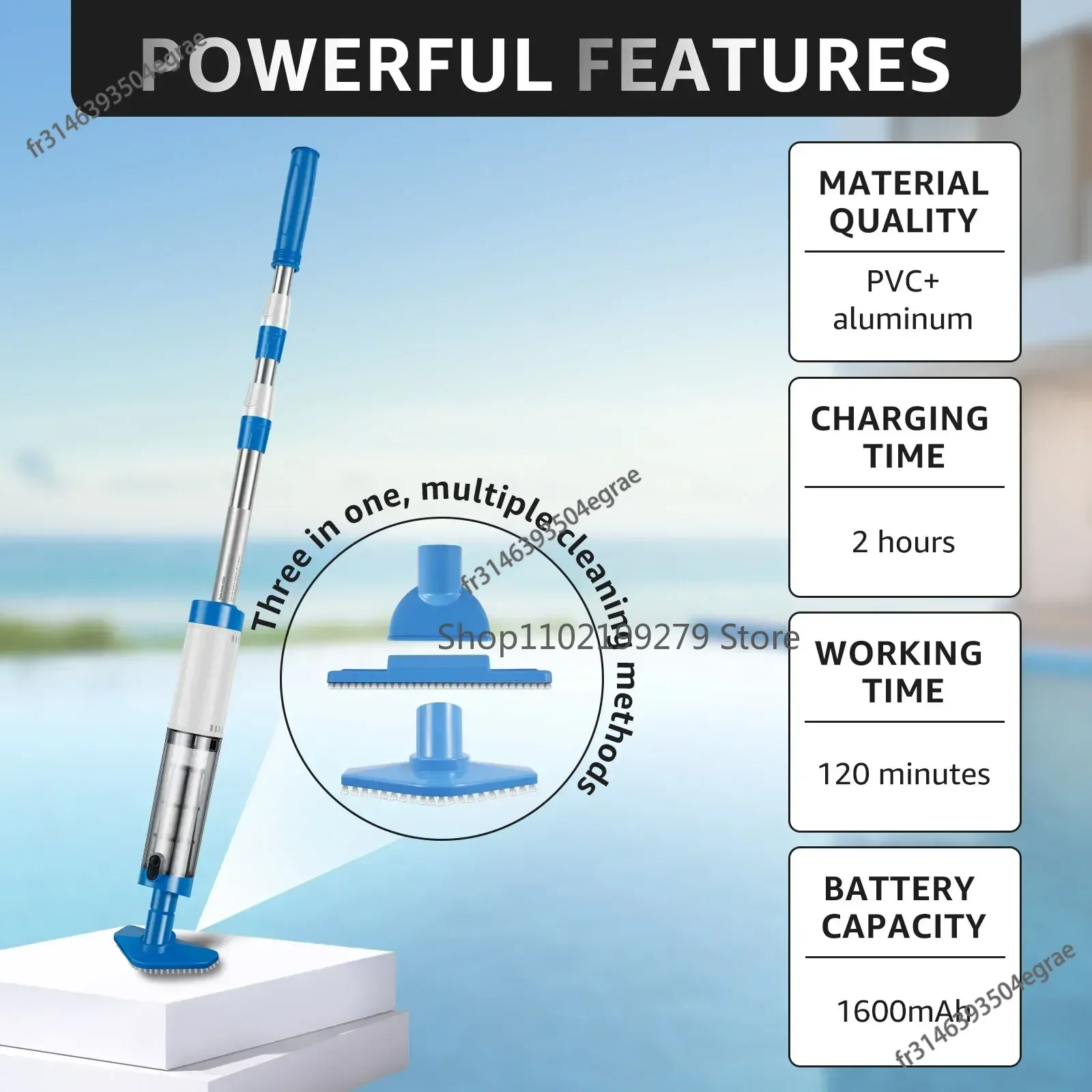 新しいプール掃除機 充電式プール水槽スイミングハンドヘルドコ - Pool Vacuum Manual のレビューと価格