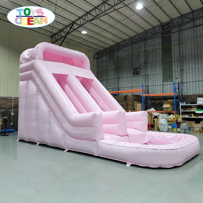 業務用ピンク色のダブルレーンインフレータブルウォータースライ - Water Slide Inflatable のレビューと価格