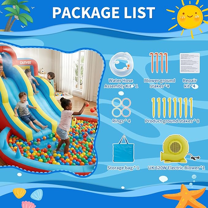 オールシーズン対応8in1インフレータブルウォーターパーク  - Water Slide Inflatable のレビューと価格