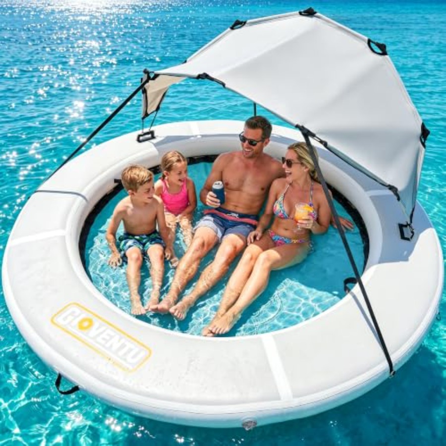 8フィートのインフレータブルウォーターハンモックフロートリン - Pool Float Ring Inflatable のレビューと価格