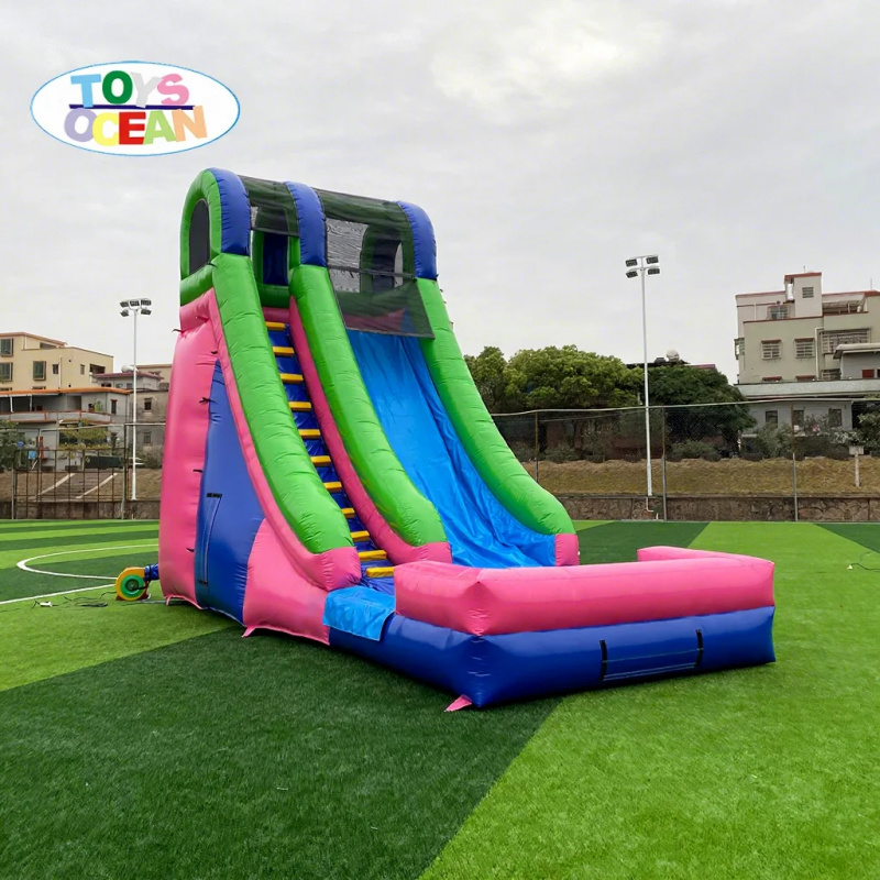新しい屋外用子供用滑り台、プール付きインフレータブルウォータ - Water Slide Inflatable のレビューと価格