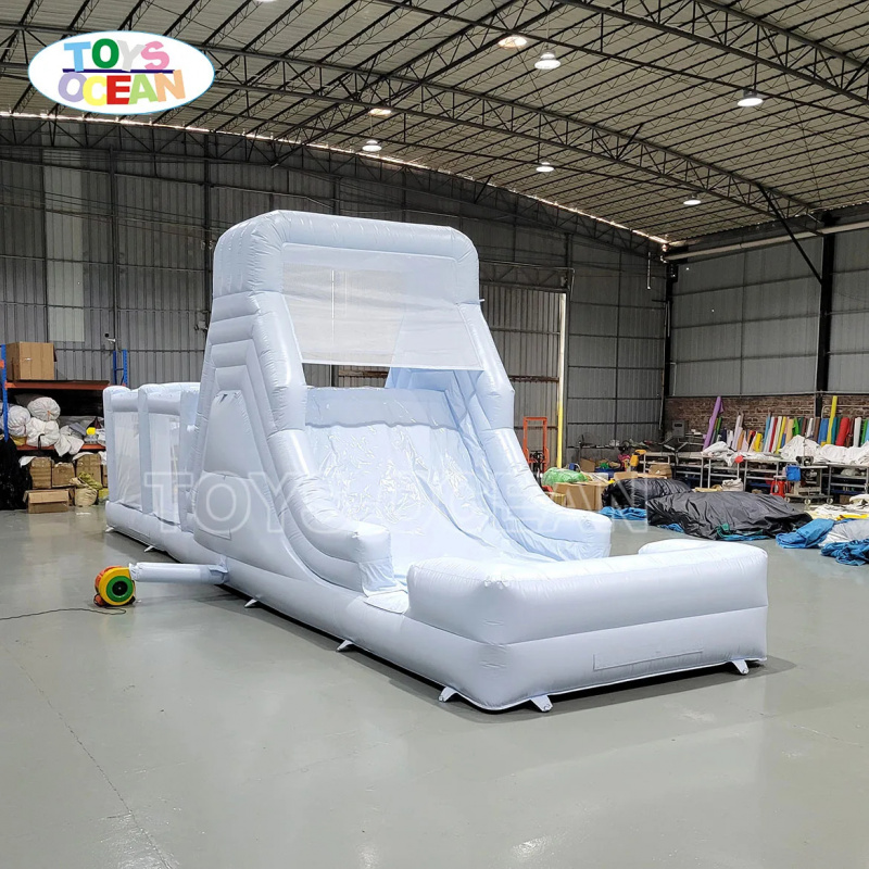 白いインフレータブルウォータースライド、ロングスリップ付き、 - Water Slide Inflatable のレビューと価格