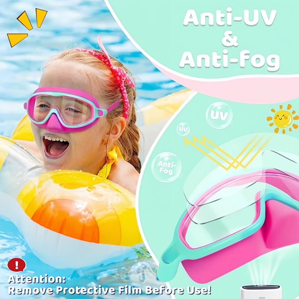 子供用スイムゴーグル ノーズカバー付き UV耐衝撃 広視野  - Swim Goggles Anti Fog Uv のレビューと価格