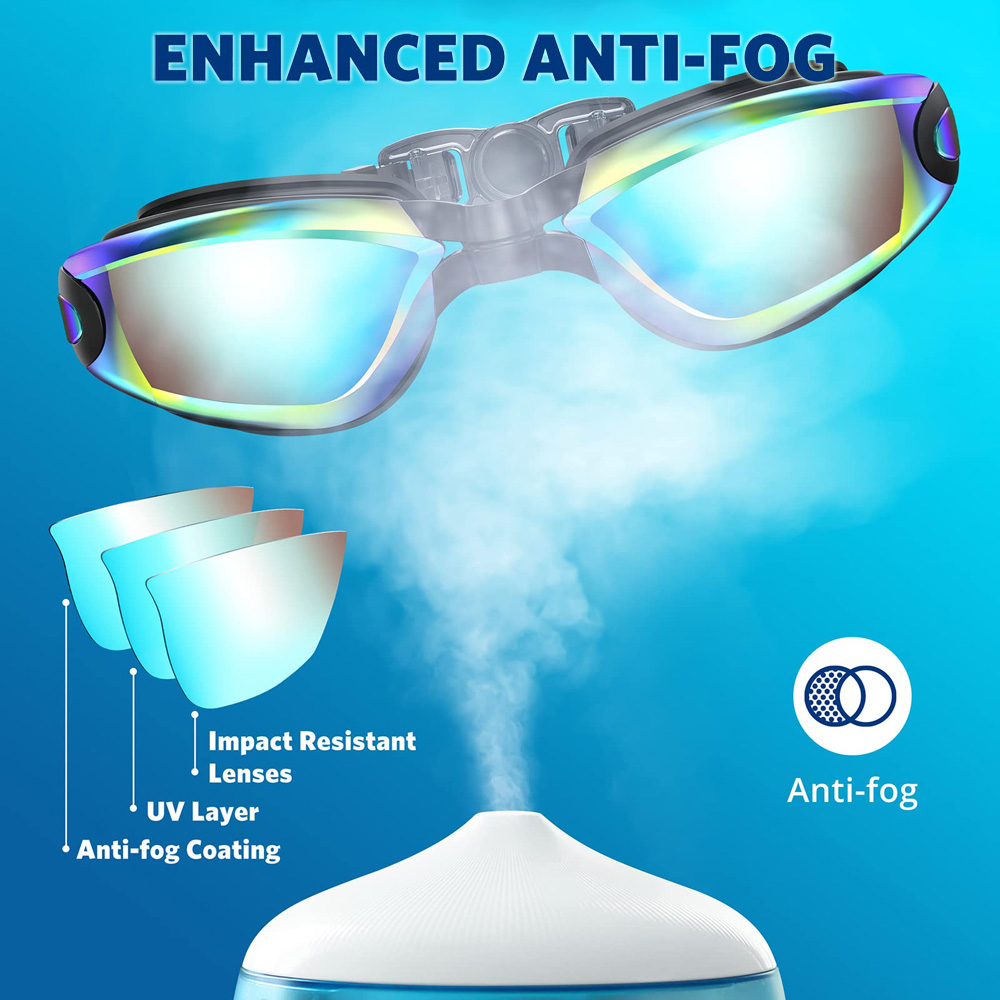 水泳ゴーグルプロフェッショナル防水水泳眼鏡メガネ防曇 100 - Swim Goggles Anti Fog Uv のレビューと価格