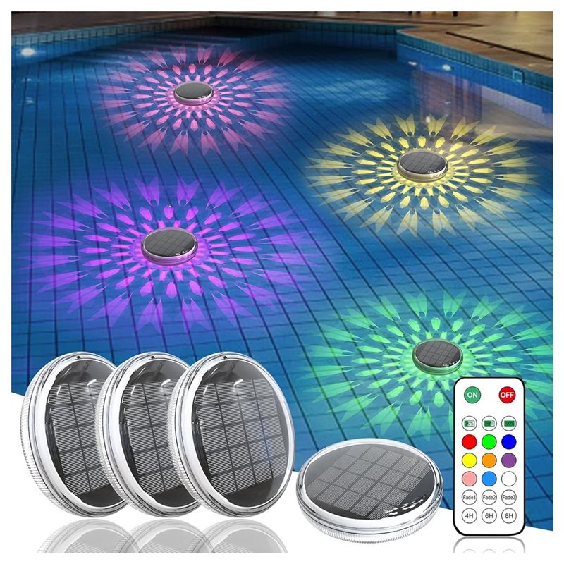 AC23：ソーラー充電式、水に浮かぶプールライト（4個入り） - Pool Light Solar Rechargeable のレビューと価格