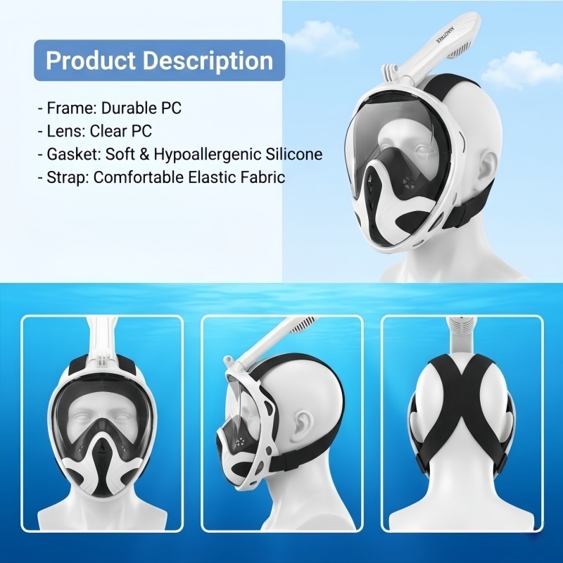 XIAOTREE フルフェイスシュノーケルマスク、取り外し可 - Snorkel Mask Full Face のレビューと価格