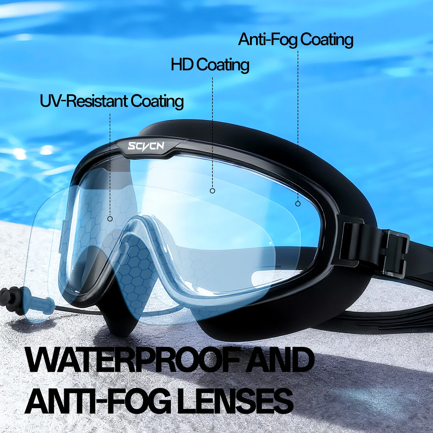 SCVCN 水泳ゴーグル プロフェッショナル サーフィン競技 - Swim Goggles Anti Fog Uv のレビューと価格