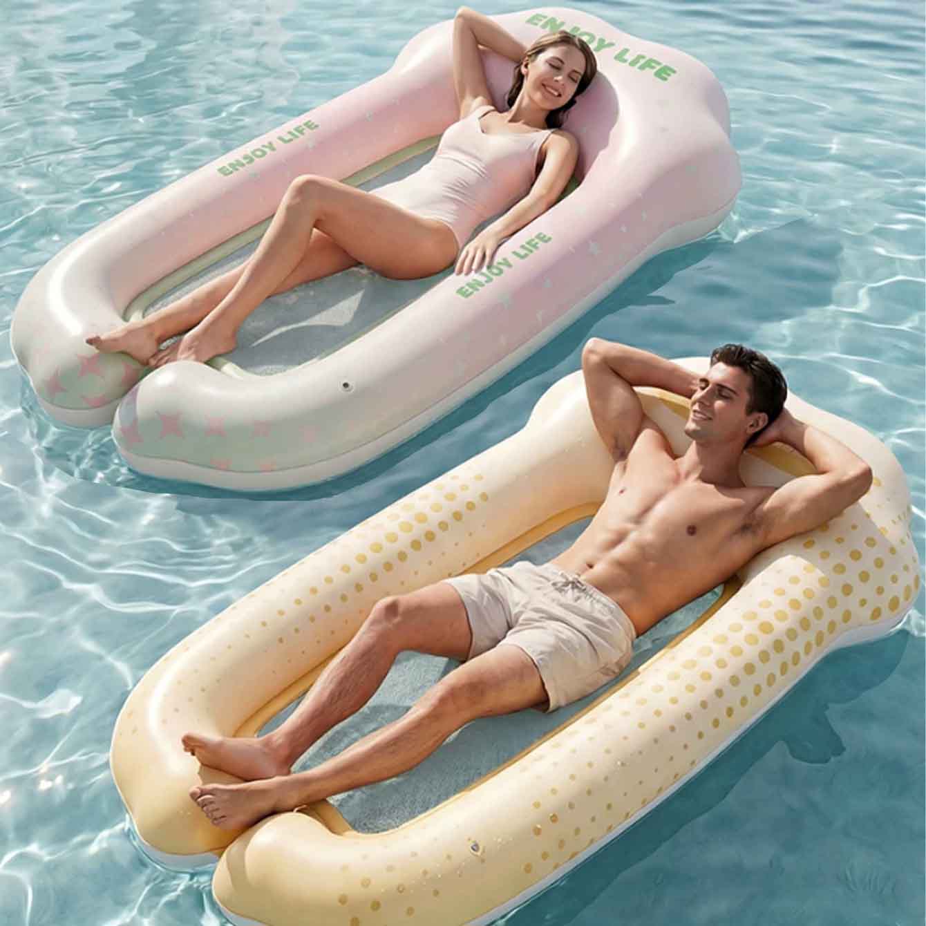 インフレータブルウォーターハンモックプールフロート、インフレ - Pool Lounger Inflatable のレビューと価格