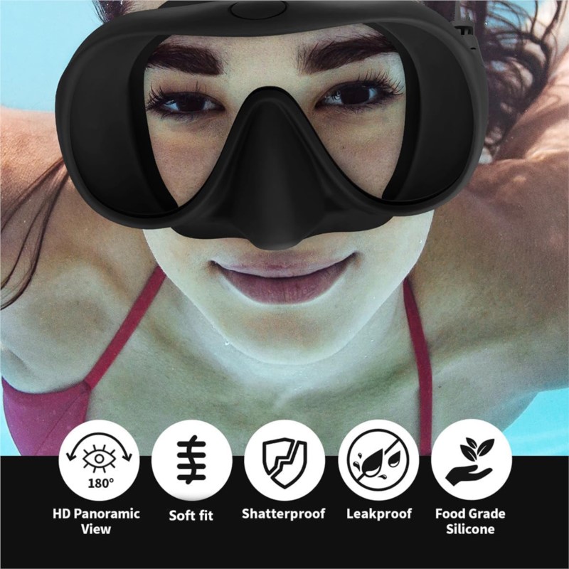 プロ仕様フリーダイビングギア高性能シュノーケルチューブ快適ダ - Snorkel Mask Full Face のレビューと価格