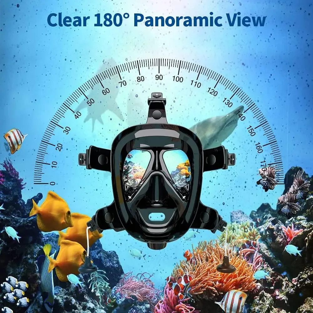 カメラマウント付きトリミックスフルフェイスダイビングマスク、 - Snorkel Mask Full Face のレビューと価格