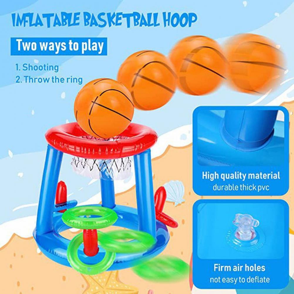 インフレータブルバスケットボールフープ＆クロスリングトスプー - Pool Float Ring Inflatable のレビューと価格