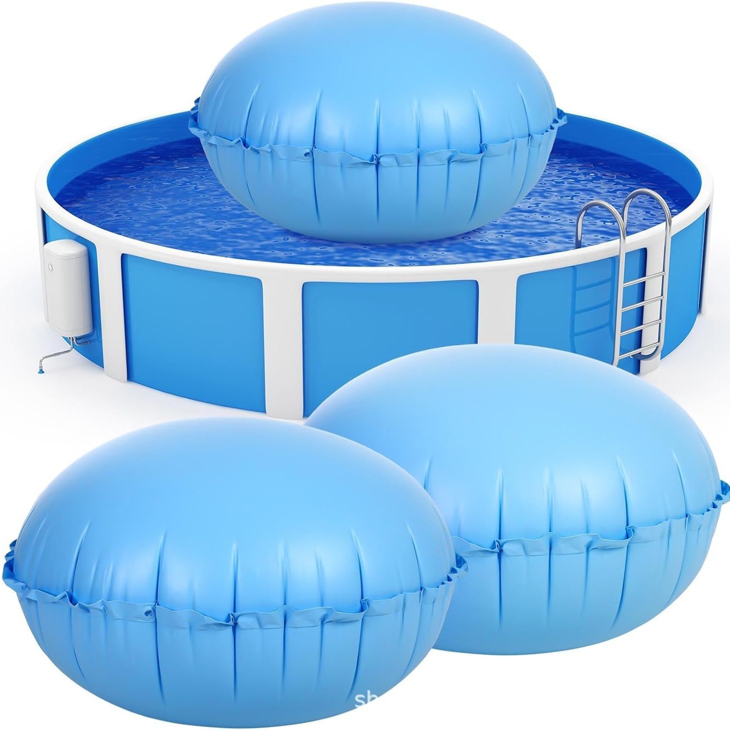 地上プール用プール枕、冬用プールカバーピロー（ロープ付き）3 - Pool Ladder Above Ground のレビューと価格