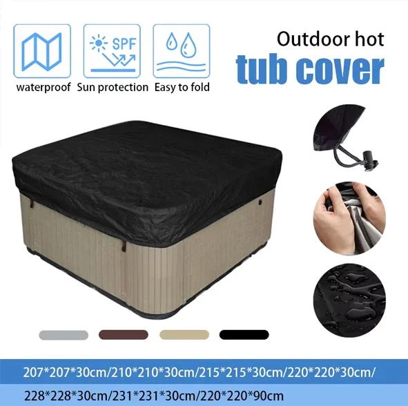 スパホットタブダストカバーバスタブスイミングプール防水屋外落 - Pool Cover Waterproof のレビューと価格